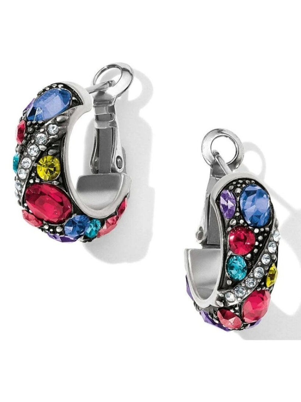 Brighton Trust Your Journey Hoop Earrings Red Multi  NWT  JA4773